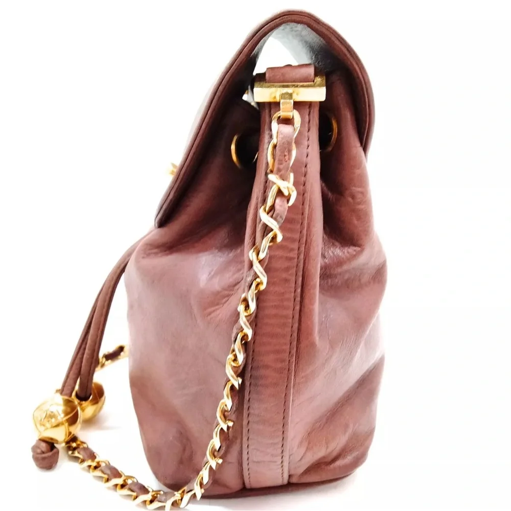 Rare Chanel crossbody chain brown leather bag - Picture 4 of 16